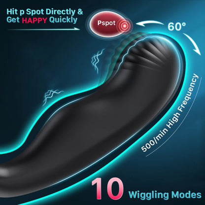 Male Sex Toys Anal Vibrator for Men Prostate Massager Gay Anal Plug Adult Toys Butt Plug for Men Remote 7 Wiggling Vibrating