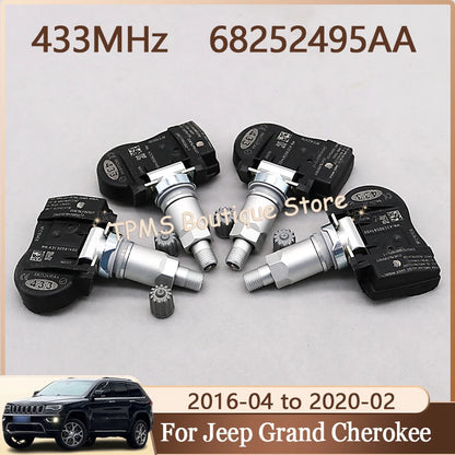 4pcs 433MHz 68252495AA Sensor Monitor  For Alfa Romeo Giulia Stelvio Car Wheel Tires Pressure Monitoring System Replacement Part