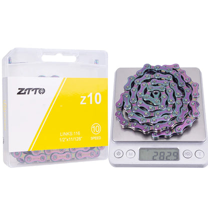 ZTTO MTB Road 10 Speed Bike Chain Silver Gold Rainbow SL SLR 10s Bicycle Power Lock High Quality 116 Links 10v Current