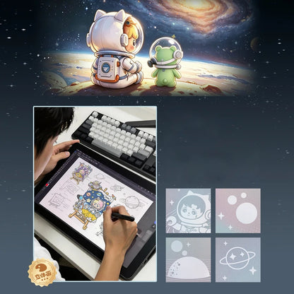 LOZ Space Travel Astronaut 3D Picture Light Board Creative Ornament MOC Building Blocks Educational Toys Birthday Toys Gift