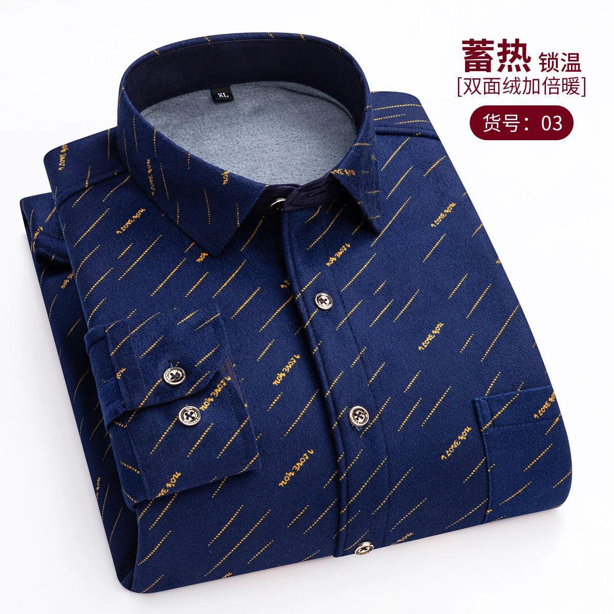 Thickened Flannel Men's Shirt Fashion Warm Plaid Winter Casual Square Collar plus Size Clothing Fleece Lined Double Sided Velvet