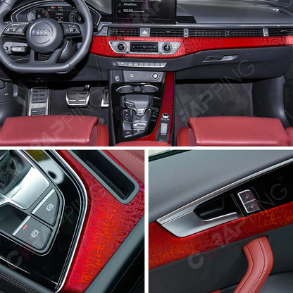 Carbon Fiber Laser Red Car Stickers Glossy Holographic Vinyl Wrap Films Air Release Bubble Free Auto Body Decal Car Accessories