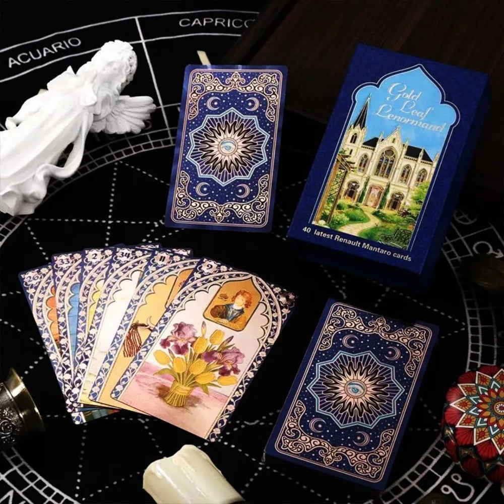 12*7cm for Divination & Fortune Telling - Luxury Durable Deck Rana George Lenormand Oracle Cards 40 Pcs Waterproof PET Cards