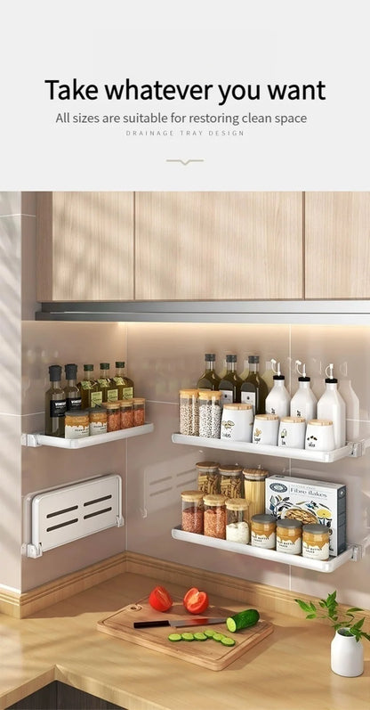 Foldable kitchen Storage Rack Fridge Organizer Storage Tray Clear Food Storage Organizer Spice Rack kitchen Organizer