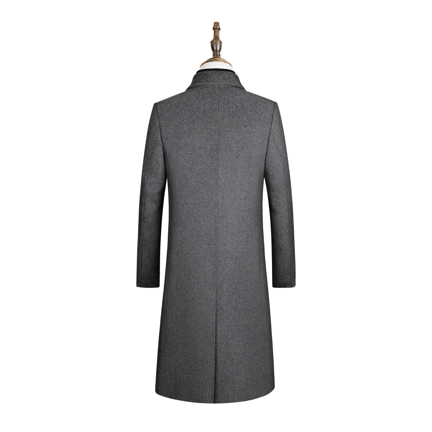 High-quality long, fashionable and stylish solid-color woolen coat, warm men's European and American style casual jacket