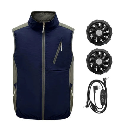 Summer USB Refrigeration Air Conditioning Clothes Men's Outdoor Cooling Fishing Vest Outdoor High-temperature Resistant Workwear