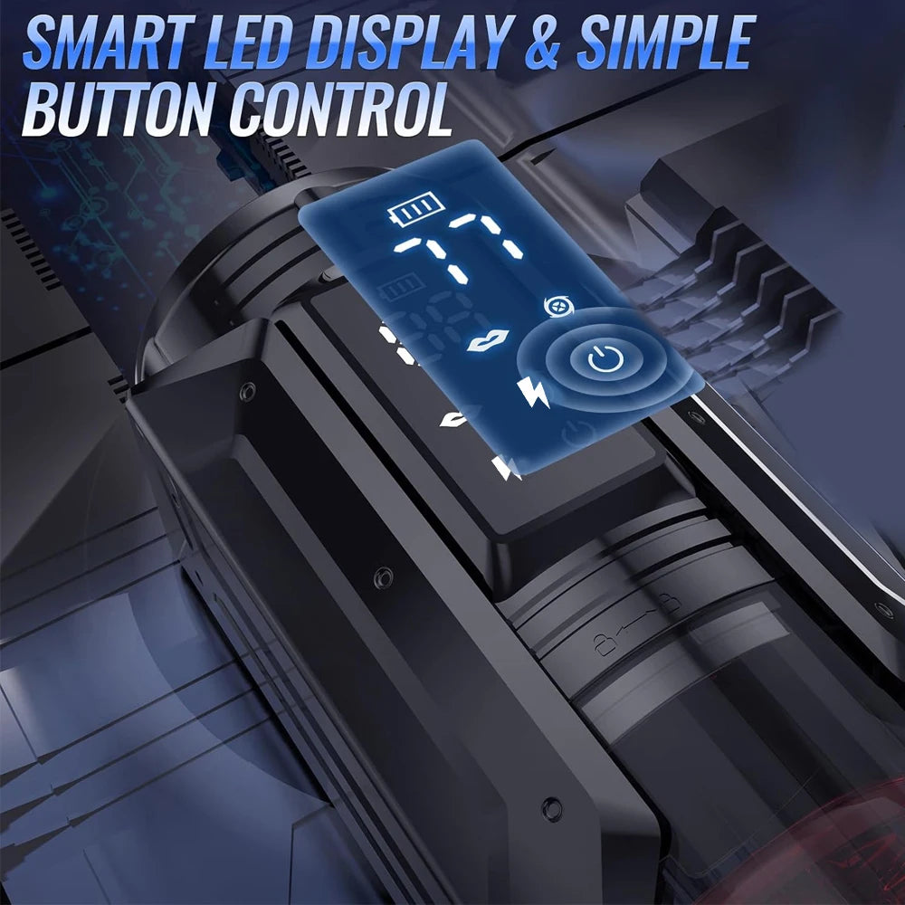 Male Automatic Masturbator Cup Thrusting Rotation Licking Sucking Penis Pump Pocket Pussy Blowjob LED Display Sex Toys for Men