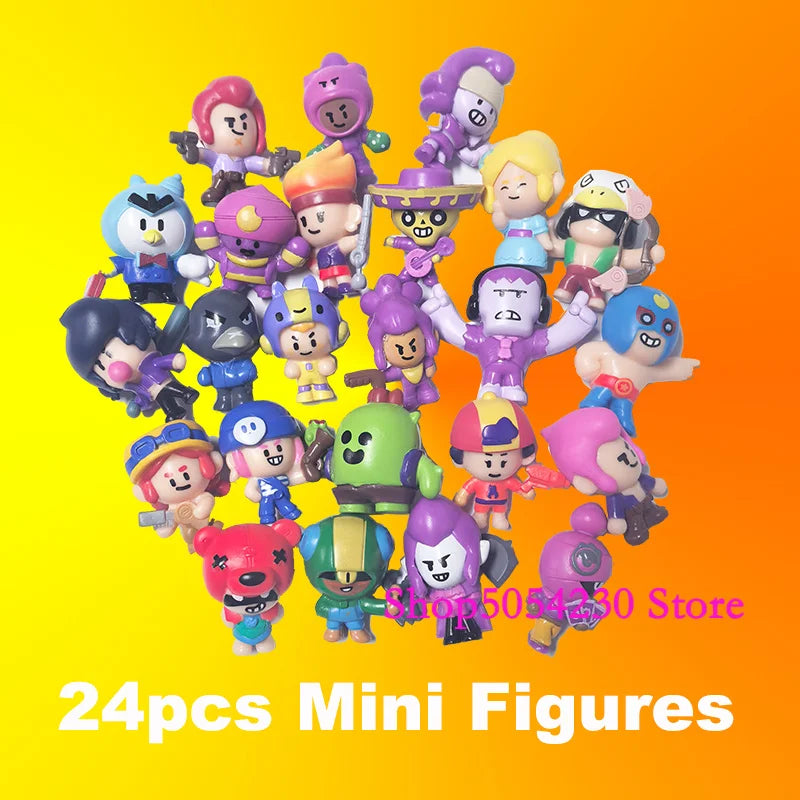 24pcs Anime Mini Figures Set Game Accessories Charms Poco Nita Cute Cartoon Heroes Home Decor Ornament for Birthday Present