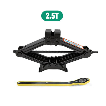 Mechanical Manual Scissor Jacks With Stabilizer Base & Ratchet Wrench For Car/SUV Tire Replacement And Emergency Roadside Repair