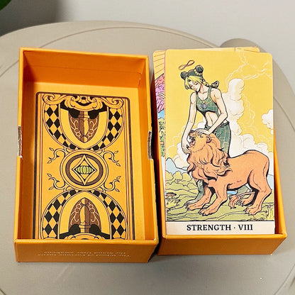 JOJOTarot Cards Deck in Rigid Box, 80 Pcs Double-Sided Embossed Anime Tarot Cards Bizarre Adventure Tarot Deck 12*7cm