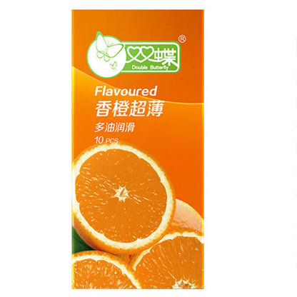 10pcs Fruit Flavor Ultra Thin Condoms Adults Toys For Men 18+ Extra Lubricated Penis Sleeve Male Delay Enhancement Sex Products