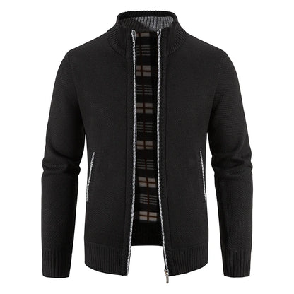 Men Sweater Jacket Winter Autumn Cold Coat Fleece Zipper Cardigan Soft Jumpers Turtleneck Warm Y2K High Quality Outerwear