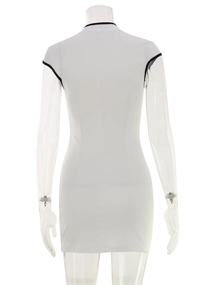 CNYISHE Sleeveless Hollow Out Patchwork Women Dresses Hip Wrap Sheath Fashion Skinny Female Chic Bodycon Casual Outfits Robes