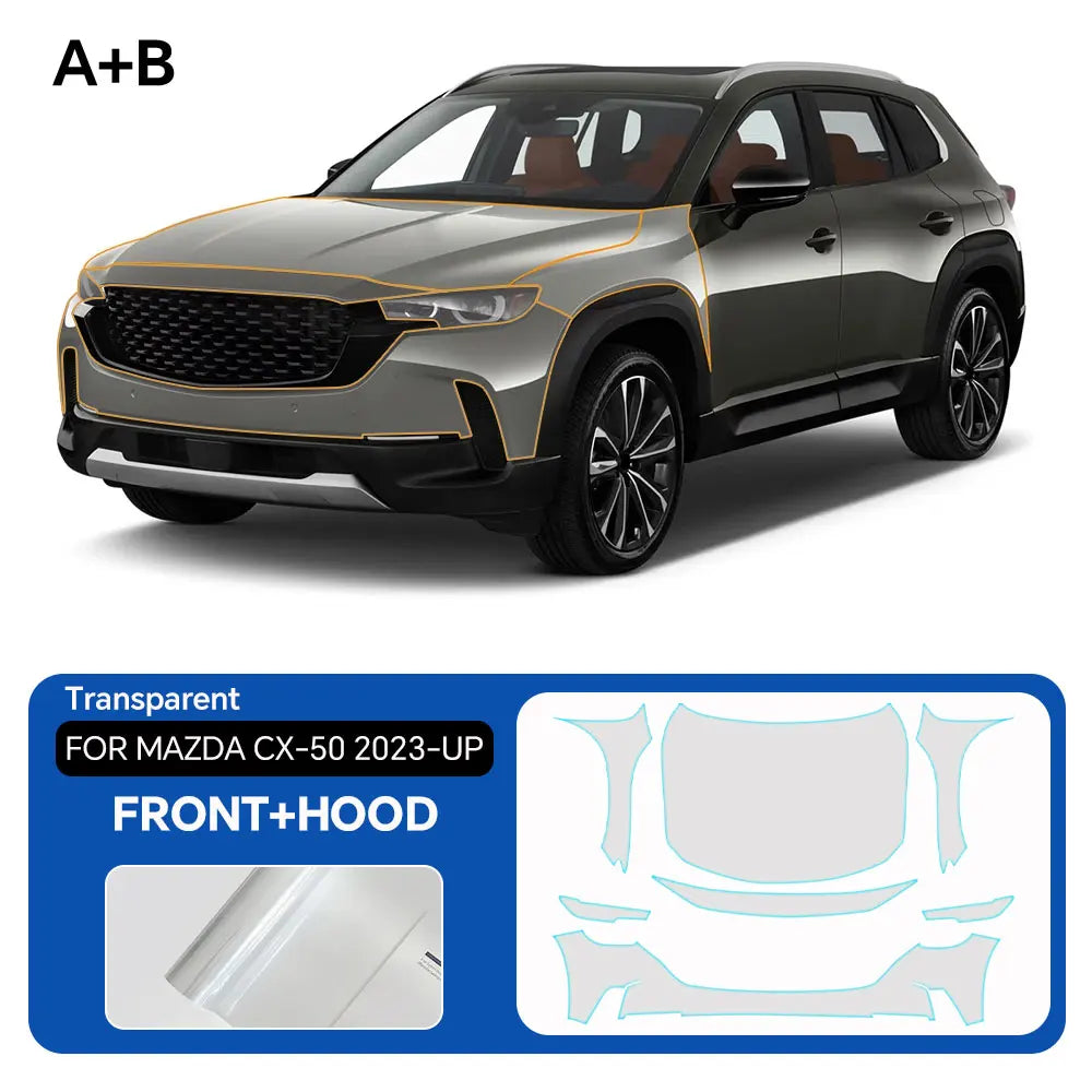 For MAZDA CX-50 2025 Clear Vinyl Wrap TPU PPF 8.5Mil Pre-Cut Paint Protection Film Full Vehicle Kit Anti-Scratch Self Adhesive