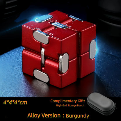 Alloy & Plastic Infinity Cube Fidget Toy Sensory Stress Relief Anti-Anxiety Fidget Toy Collapsible Infinite Flip Calming Gadget