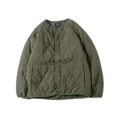 Retro Japanese Style Oversized Quilted Cotton Jacket Unisex No Collar Diamond Pattern Cotton Coat Couple Outerwear