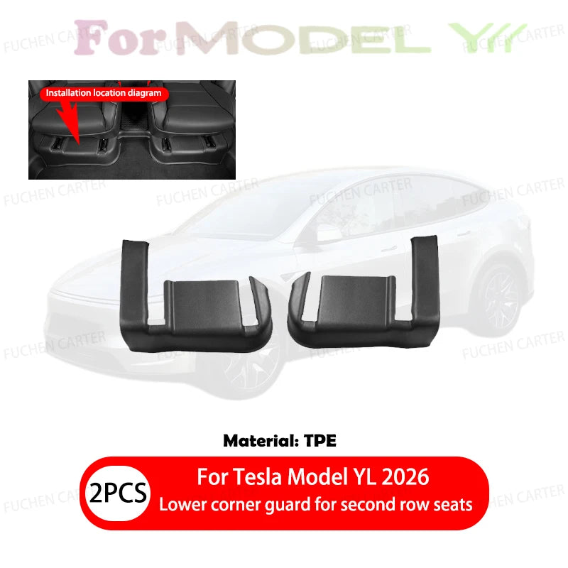For Tesla Model YL 2026 TPE Front Rear Door Sill Protector Threshold Strip Waterproof Anti-kick Guard Panel Interior Accessories