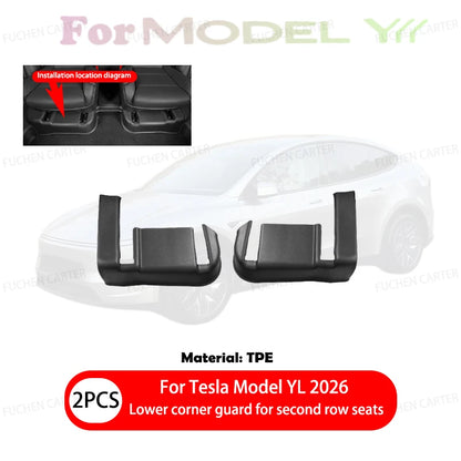 For Tesla Model YL 2026 TPE Front Rear Door Sill Protector Threshold Strip Waterproof Anti-kick Guard Panel Interior Accessories