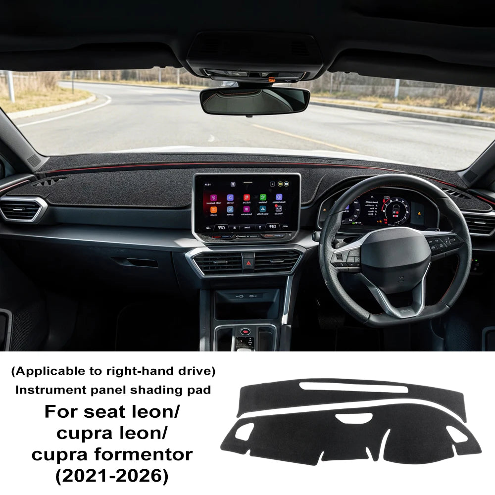 For Cupra Formentor/Cupra Leon/Seat Leon 2021 2022 2023 2024 2025 2026 Car Dashboard Cover Flannel Mat Avoid Light Pad