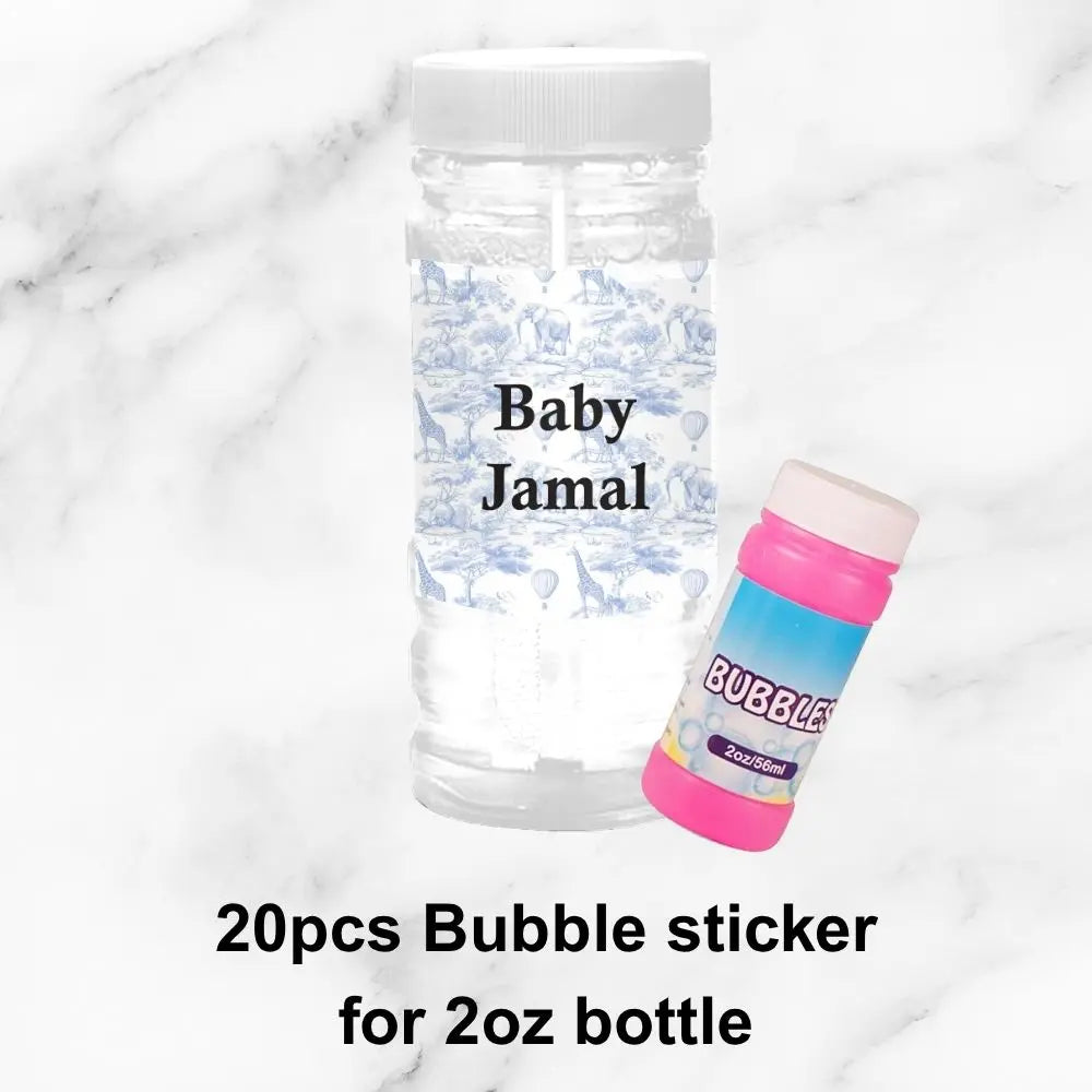 Personalized Blue Safari Baby Shower Party Favors Toile De Jouy Jungle Animal Sticker Party Decoration For Birthday Bachelorette
