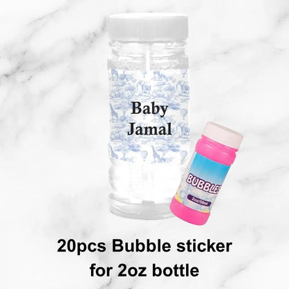 Personalized Blue Safari Baby Shower Party Favors Toile De Jouy Jungle Animal Sticker Party Decoration For Birthday Bachelorette