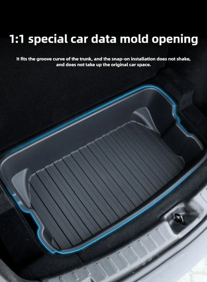 For Tesla Model Y Juniper 2021-2025 Launch Front&Rear Trunk Storage Box Double-Deck Luggage Frunk Organizer Box Dustproof Cargo