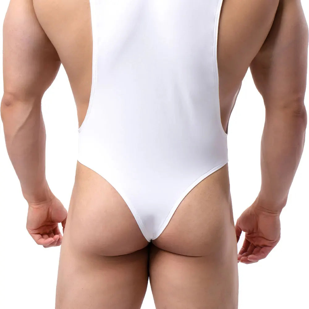 BRAVE PERSON Men's V-Shaped Stretchy Slim Fit Bodysuits One-Piece Shapers Fitness Singlet Leotard for Body Building