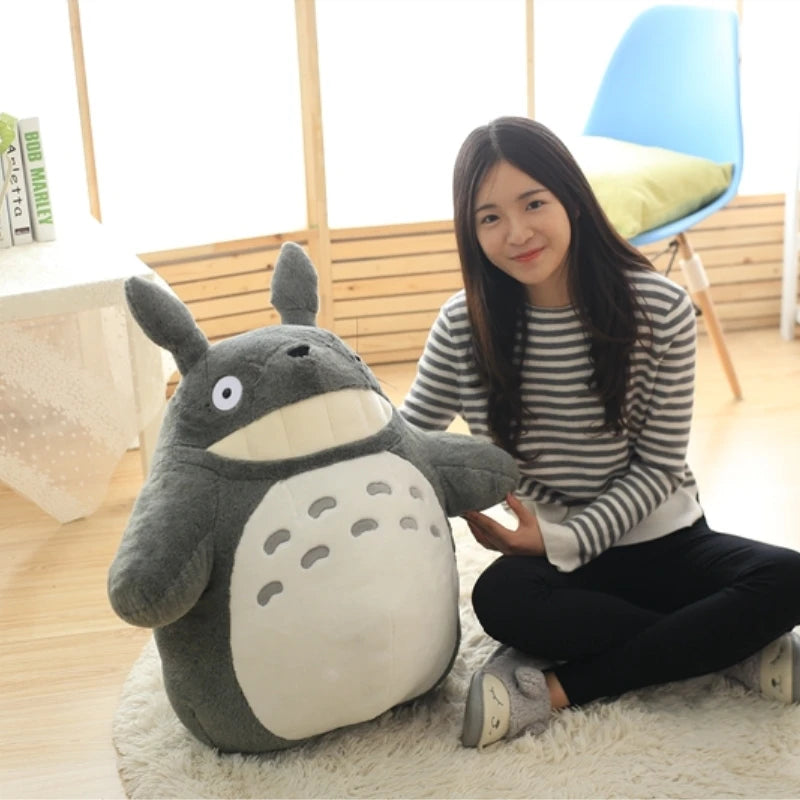 30/40/55/70cm Laugh Heartily Totoro Plush Toy Stuffed Movie Anime Totoro Animal Doll with Lotus Leaf Totoro Plushies Decor
