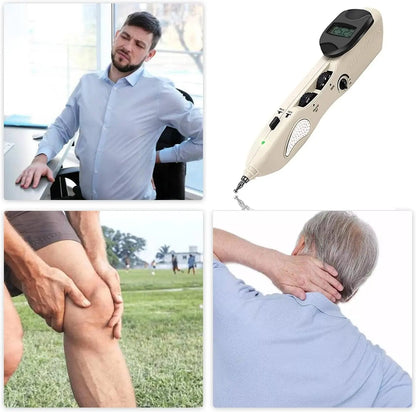 Electronic Acupuncture Pen Meridian Pen Find Acupoints Automatically with 3 Massage Heads Rechargeable