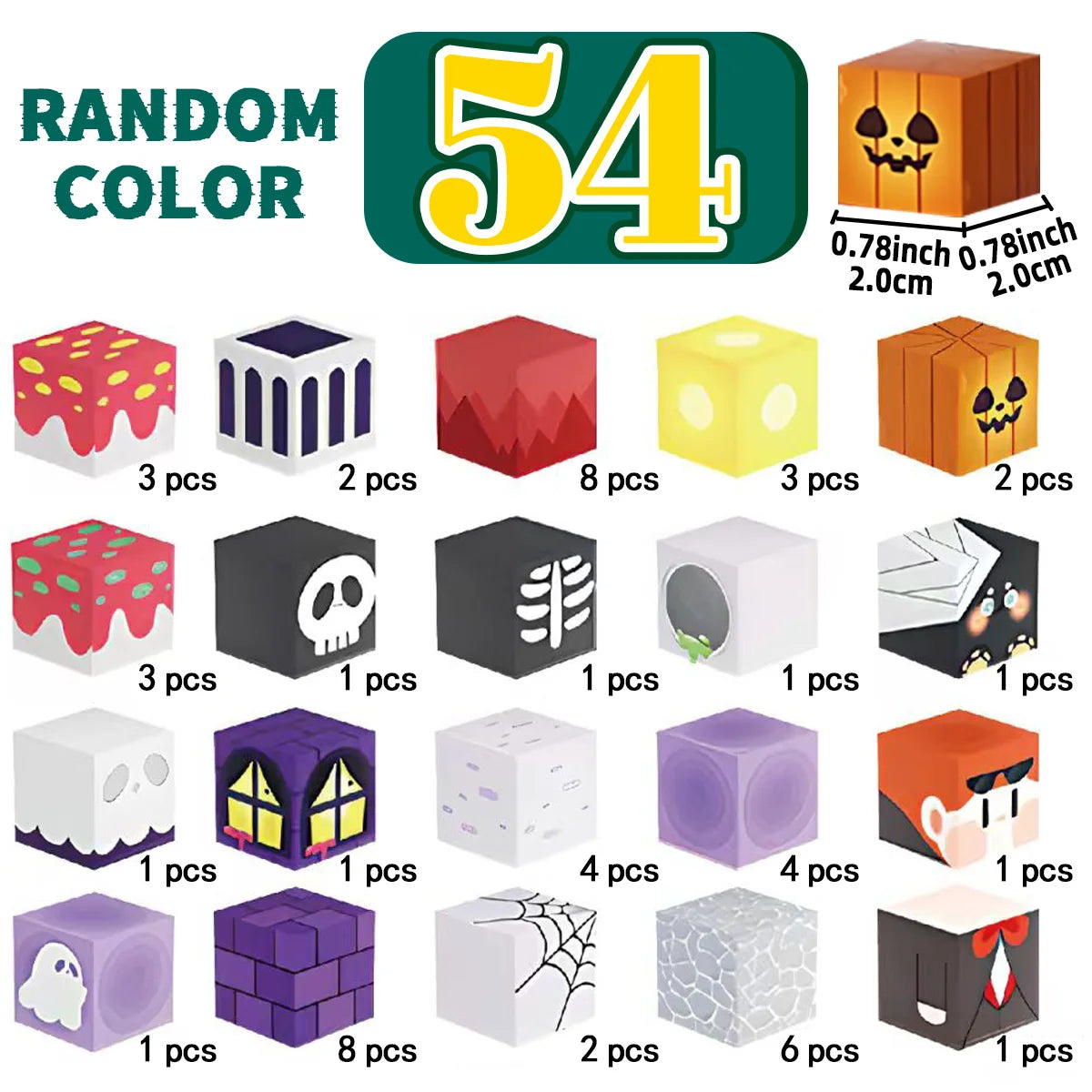 Halloween Day Theme Magnetic Building Blocks, Magnet Cubes, Magnetic Toys, Perfect Birthday Christmas Halloween Gifts
