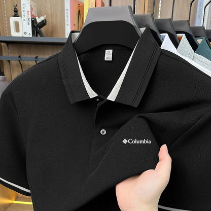 100% Pure Cotton Summer Exquisite Letter Embroidery Fashionable Polo Shirt Short Sleeve Men's Best-Selling Brand Comfortable Top