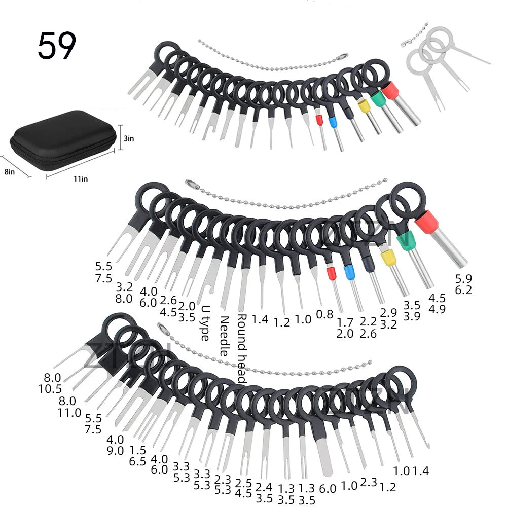 Car Terminal Removal Tool Kit - Wiring Harness Connector Pin Extractor Set with Storage Case for Automotive Electrical Repair
