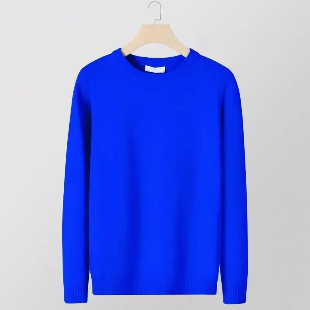 Sweater men's round neck solid color inner layer base sweater new 2025 autumn warm top sweater knitwear multi color selection