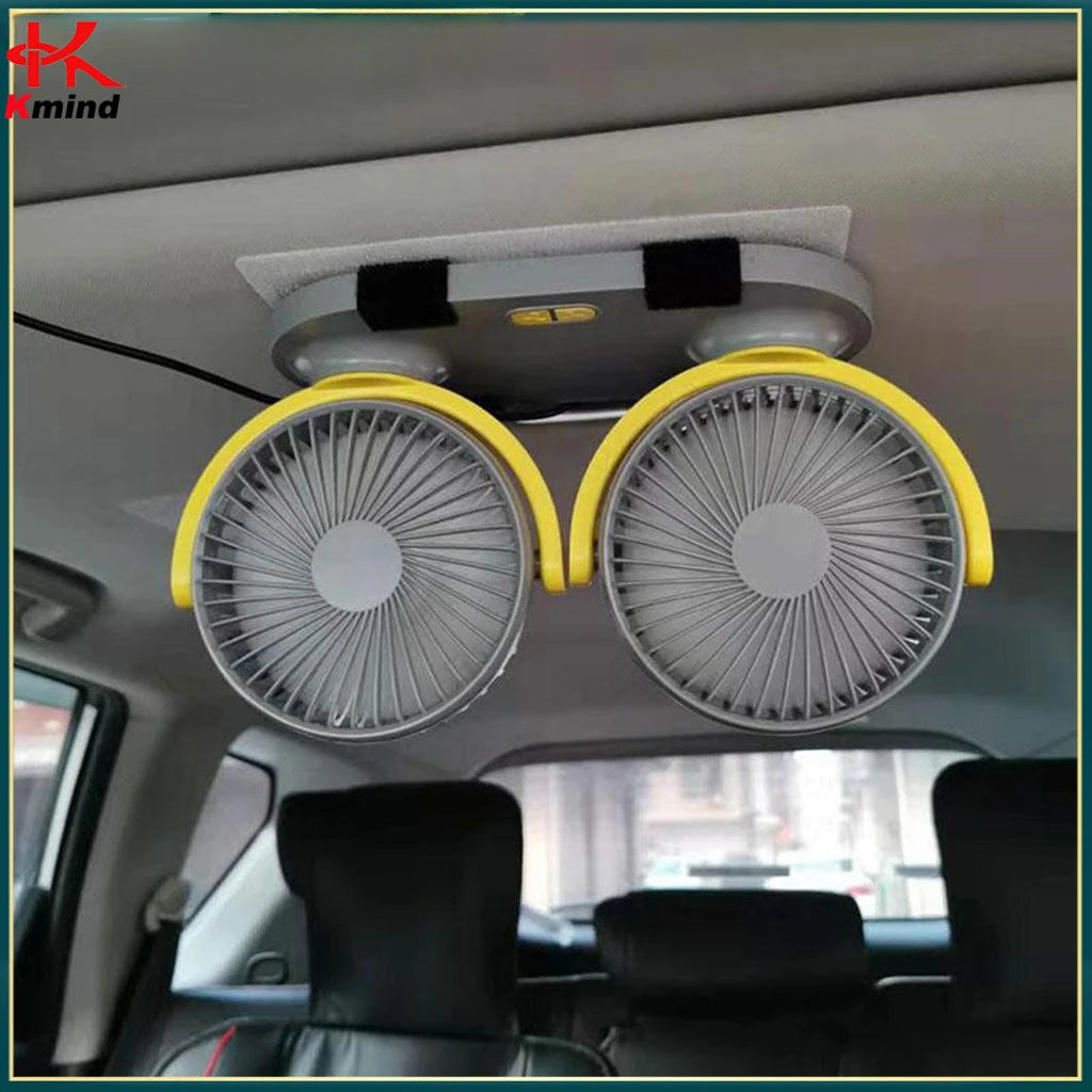 5V / 12v / 24V Car USB Fan Cooling Car Fan Dual Head Car fan 3 Speeds Adjustable For Auto Cooler Air Fan Car Accessories fan