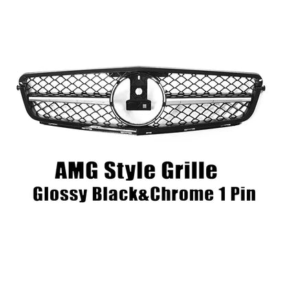 XVIP AMG Style Front Bumper Grille For Mercedes Benz C-Class W204 2008-2014 C180 C200 C350 S204 Glossy Black GTR Style Grille