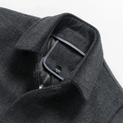 2024 Autumn and Winter Wool Coat Men's business Casual Trench Coat Men Woolen Coats Winter Coat with a down inner liner Men