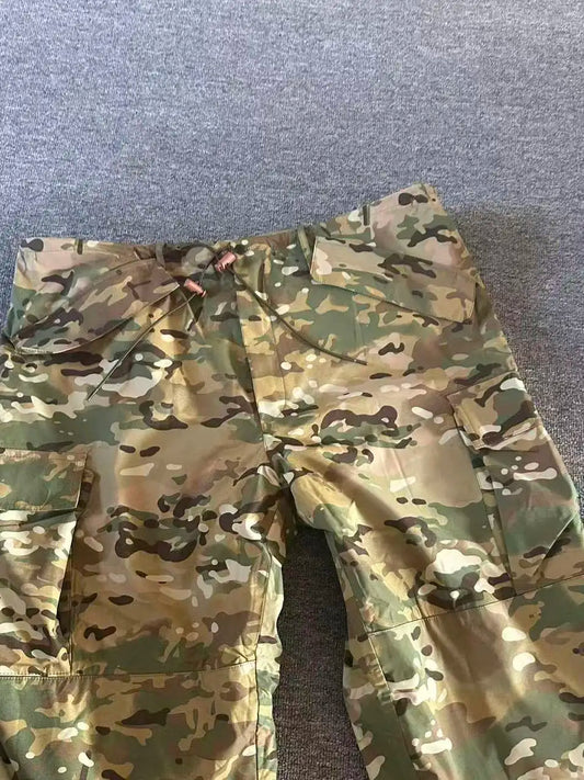 Men's Winter Outdoor Nylon Camouflage Multi-Pocket Work Trousers Three-In-One Cotton Pants Windbreaker Long Pants