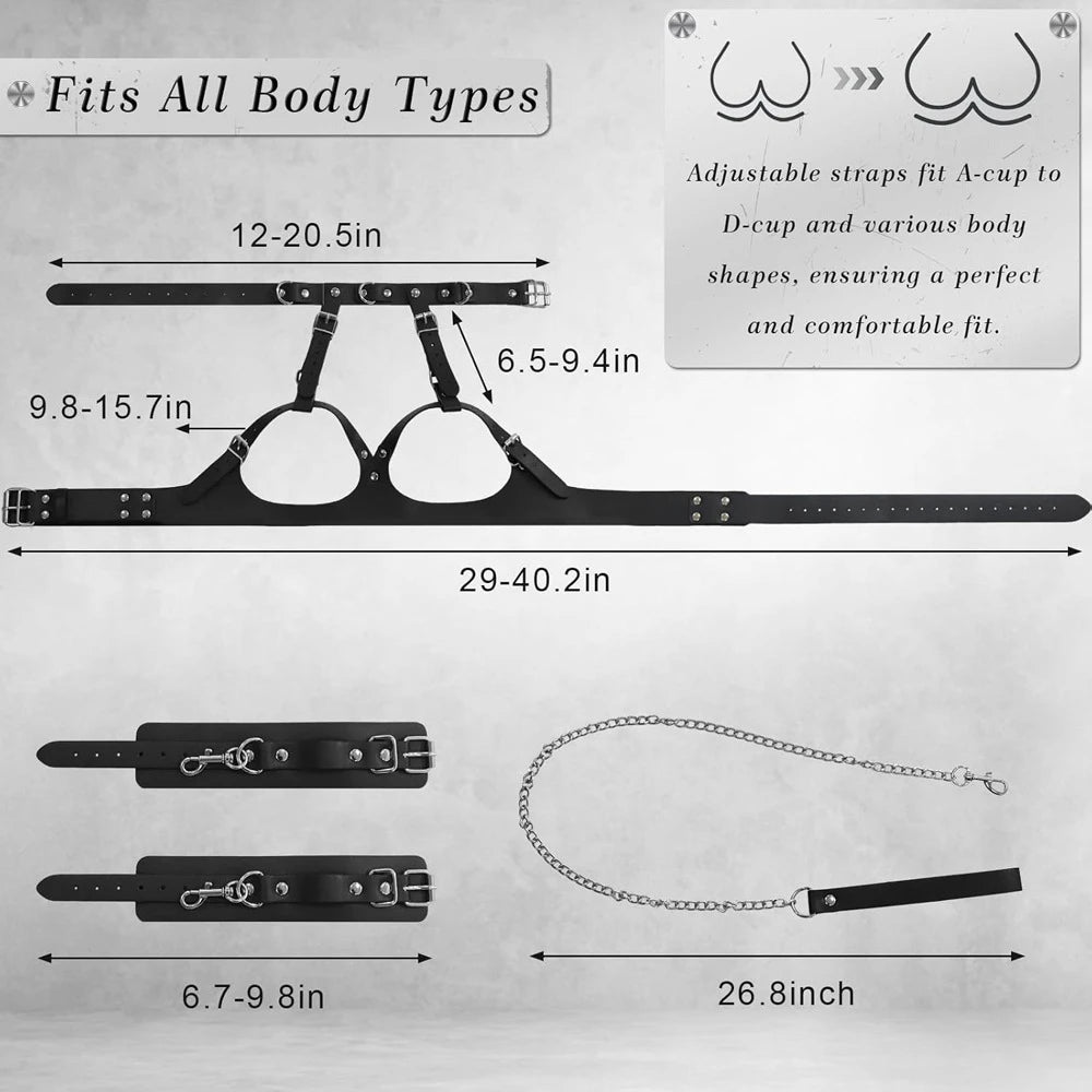 BDSM Pussy Handcuffs Sex Toys Games for Couples Slave Harness Cuffs Bondage Straps Erotic Obedience Turn Female Sex Kits