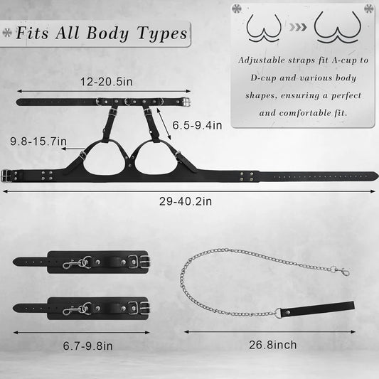 BDSM Pussy Handcuffs Sex Toys Games for Couples Slave Harness Cuffs Bondage Straps Erotic Obedience Turn Female Sex Kits