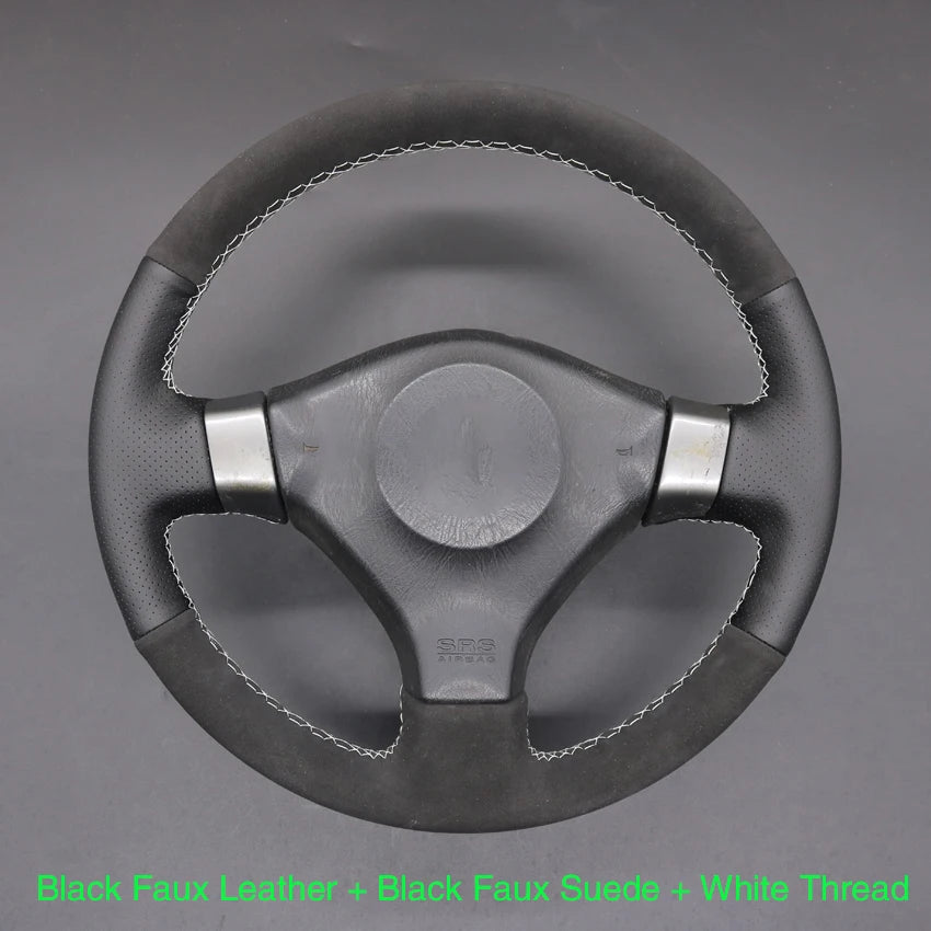 Black Faux Leather Car Steering Wheel Cover For Nissan 200SX S15 Silvia Skyline R34 GTR GT-R 1998 1999 2000 2001 2002