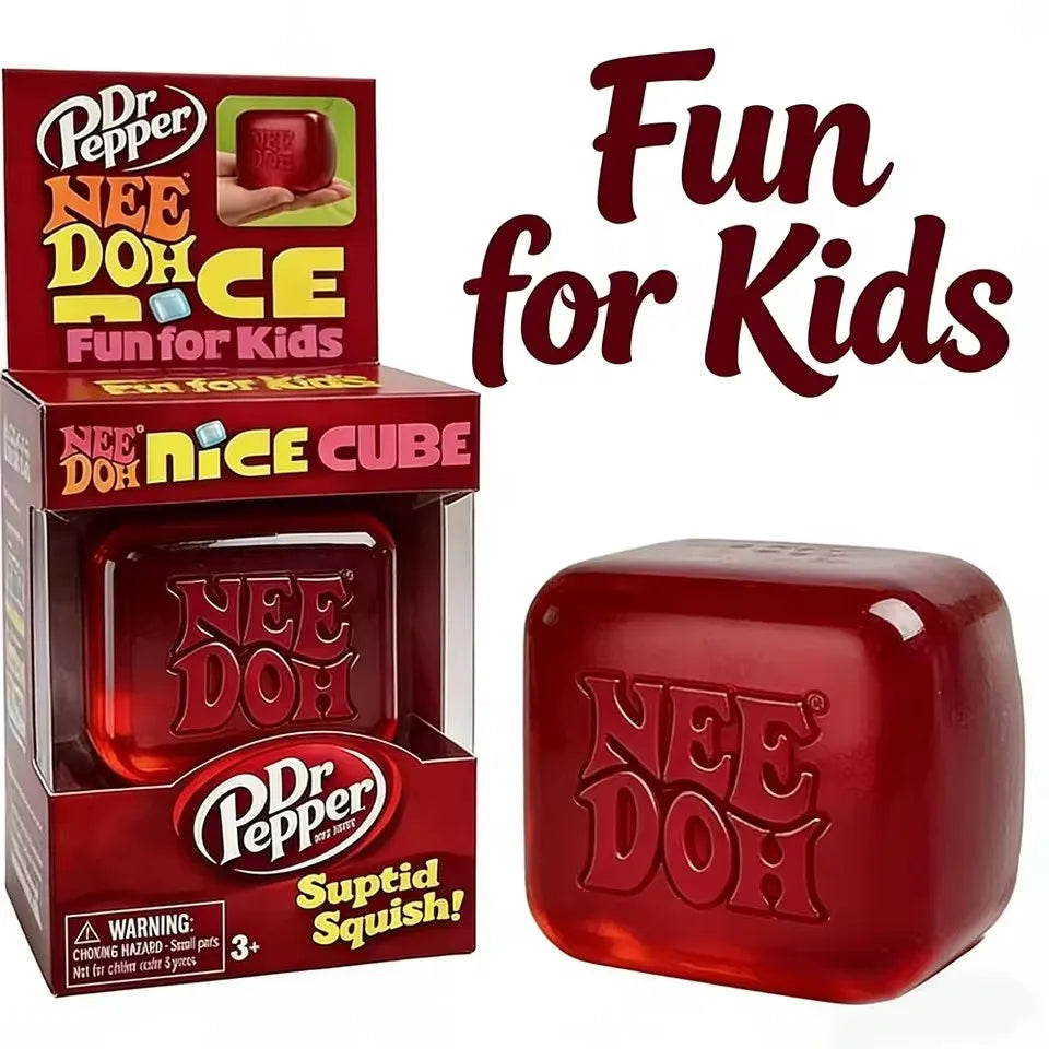 Dr Pepper Slow Rebound Squishy Fidget Toy Schylling Nice Cube Squeeze Sensory Stress Relief Anti-Anxiety for Kids Adults ADHD