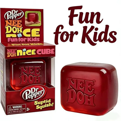 Dr Pepper Slow Rebound Squishy Fidget Toy Schylling Nice Cube Squeeze Sensory Stress Relief Anti-Anxiety for Kids Adults ADHD