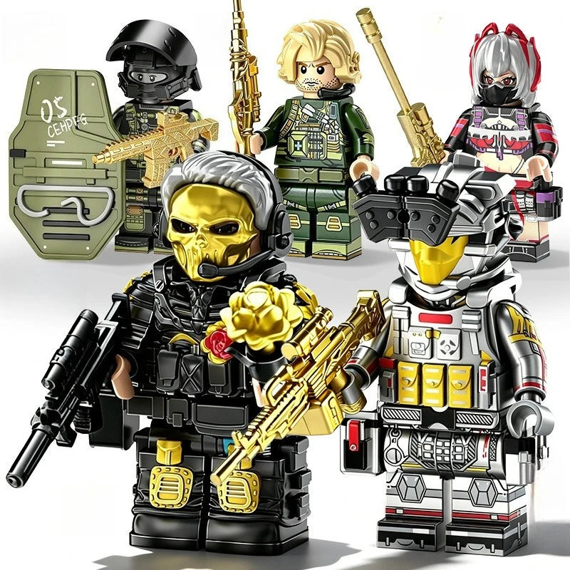 Military Building Block figures, Dragon Operation Red Wolf Special Agent Soldier Model, DIY Assembly Bricks Toy for Collection