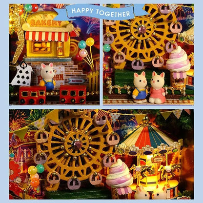 9 Styles Box Theatre DIY Wooden DollHouses Miniature Box Doll Houses 3D Puzzle Assemble Building Model Kits Toy Birthday Gifts