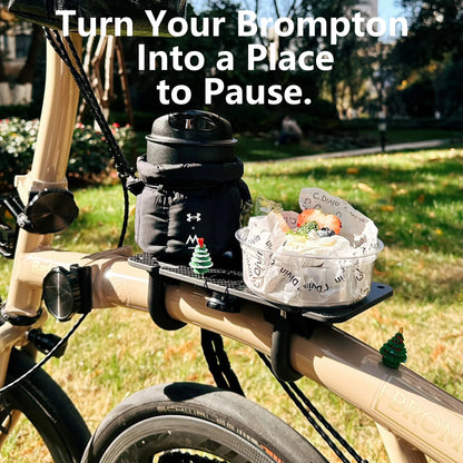 DJCRAWLER Adjustable Camping Table for Brompton A C P Line, Folding Storage Shelf Travel & Outdoor Cycling Accessory