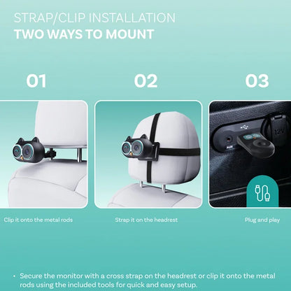 Ottocast Cabin Care Wireless Carplay Adapter Baby Car Camera for Backseat 1080P 150° Wide Angle Night Vision Back‑Seat Monitor
