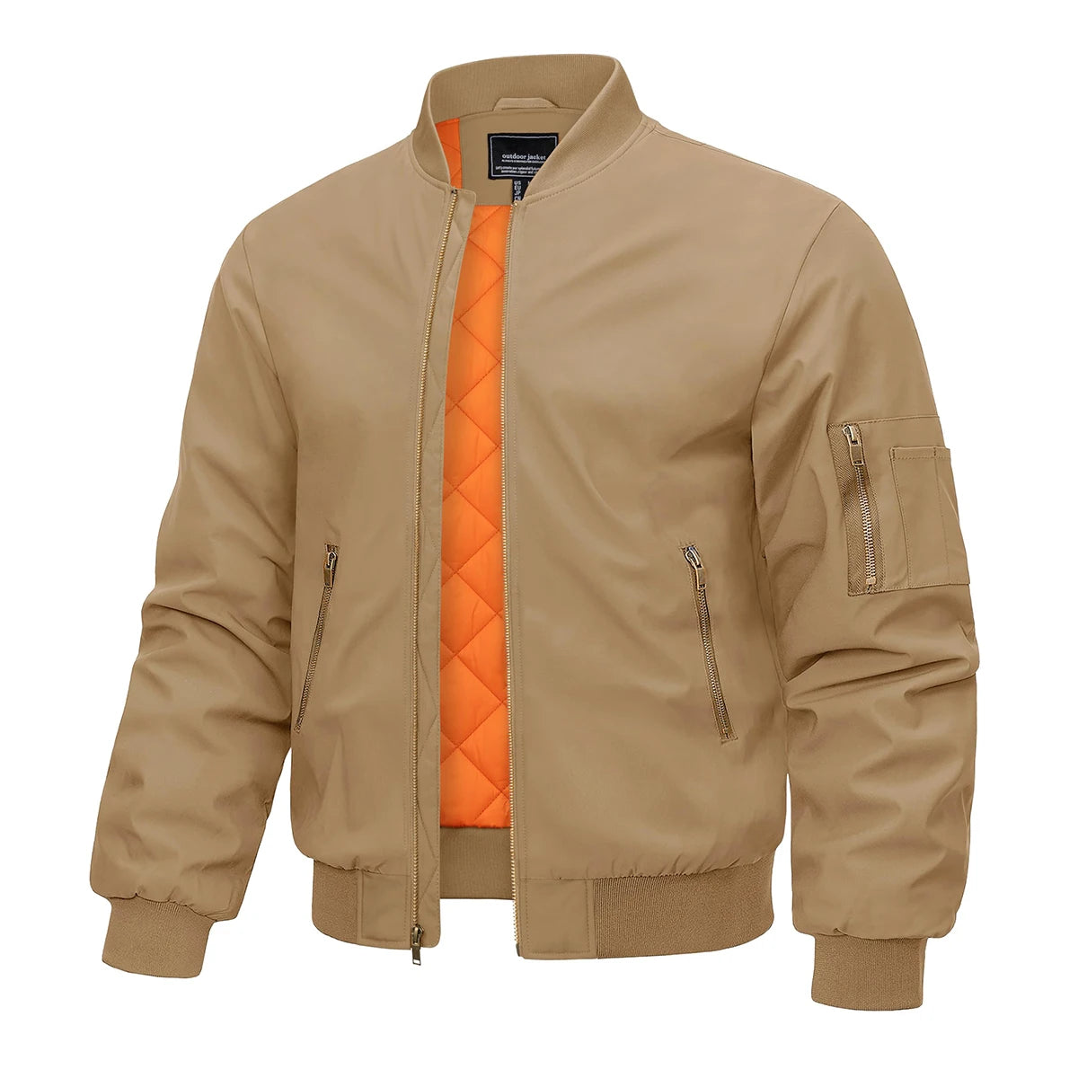 MAGCOMSEN Bomber Jacket Men Warm Zip Up Winter Padded Coat Casual Baseball Jackets Pilot Windbreaker Varsity Jackets