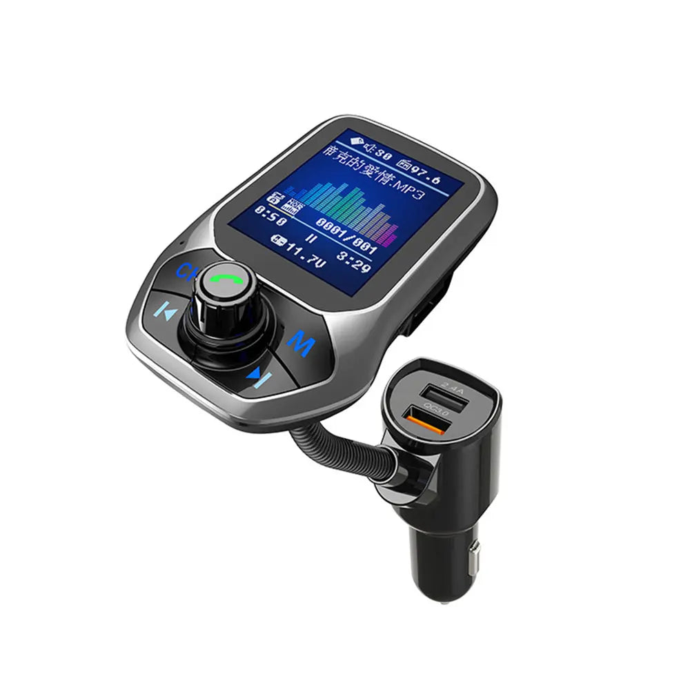 Bluetooth FM Transmitter Handsfree 1.8'' TFT Display Car radio MP3 Music USB SD EQ Player Built-in Mic Quick Charge 3.0 Adapter
