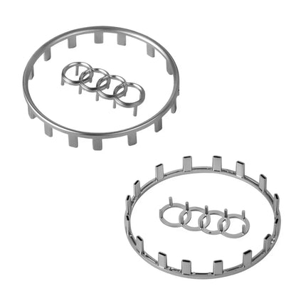 Automobile Steering Wheel Logo Bright Frame Strip Electroplated Car Logo Sticker For Audi A3 A4 B8 8P B9 8V A5 A6 C7 A7 Q3 Q5 Q7