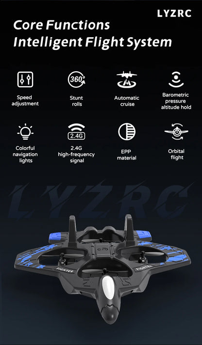 L101 RC Foam Airplane 2.4G RC Fighter Stunt Tumbling Helicopter with LED Colored Lights Airplane Model Toy